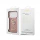 Силиконов (TPU) калъф за iPhone 17 Pro - Guess PU Fixed Glitter 4G Metal Logo Case (розов) 5