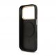 Дизайнерски кожен кейс с MagSafe за iPhone 17 Pro - Guess PU 4G Gold Frame MagSafe Leather Hard Case (черен) 5