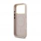 Дизайнерски кожен кейс с MagSafe за iPhone 17 Pro - Guess PU 4G Gold Frame MagSafe Leather Hard Case (розов) 5