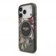 Хибриден удароустойчив кейс с MagSafe и връзка за ръка за iPhone 17 Pro - Guess IML Flowers Pearl MagSafe Case (черен) 1