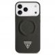 Дизайнерски кожен кейс с MagSafe за iPhone 17 Pro Max - Guess PU Triangle Logo MagSafe Case (черен) 2