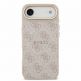 Дизайнерски кожен кейс за iPhone 17 Air - Guess PU Leather 4G Gold Frame MagSafe Case (розов) 9