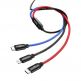 Универсален USB кабел с Lightning, microUSB и USB-C конектори (120 см) - Baseus Three Primary Colors 3-in-1 USB Cable (CAMLT-BSY01) (черен) 5