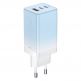 Захранване за ел. мрежа за лаптопи, смартфони и таблети с USB-A и 2xUSB-C изходи с технология за бързо зареждане и USB-C към USB-C кабел - Baseus GaN 3 Pro Fast Laptop Charger 65W (CCGP050103) (син) 1
