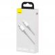 USB-C към Lightning кабел за Apple устройства с Lightning порт (100 см) - Baseus High Density Braided USB-C to Lightning Cable PD 20W (CATLGD-02) (бял) 4