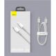 USB-C към Lightning кабел за Apple устройства с Lightning порт (100 см) - Baseus High Density Braided USB-C to Lightning Cable PD 20W (CATLGD-02) (бял) 13