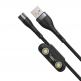 Кабел с магнитни конектори за Apple продукти с Lightning, microUSB и USB-C (100 см) - Baseus Zinc Magnetic Safe Fast Charging Data Cable (CA1T3-AG1) (черен) 8