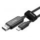 Lightning USB кабел за Apple устройства с Lightning порт (100 см) - Baseus Glowing USB Lightning Cable (CALLG-01) (черен) 2
