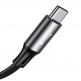 Универсален USB кабел с Lightning, microUSB и USB-C конектори (120 см) - Baseus Fabric 3-in-1 Flexible Cable USB (CAMLT-BYG1) (сив) 2