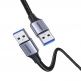 Здрав USB кабел с въжена оплетка (мъжко-мъжко) (100 см) - Ugreen USB-A 3.0 Male to USB-A 3.0 Male USB Cable (черен) 1