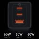Захранване за ел. мрежа за лаптопи, смартфони и таблети с USB-A и 2xUSB-C изходи с технология за бързо зареждане и USB-C към USB-C кабел - Baseus GaN 3 Pro Fast Laptop Charger 65W (CCGP050101) (черен) 9