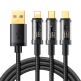 Универсален USB кабел с Lightning, microUSB и USB-C конектори (120 см) (черен)  - Joyroom 3-in-1 Charging Cable 9