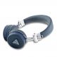 Безжични блутут слушалки с микрофон за мобилни устройства - Guess PU Grained Triangle Logo ENC Bluetooth Headphones (син) 1