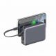 Външна батерия с вградени USB-C кабели, USB-A и USB-C портове - 4smarts Pocket Dual Cord 20000mAh 22.5W (тъмносив) 3