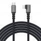 Здрав USB4 кабел с Thunderbolt 4 за устройства с USB-C порт - Wozinsky Thunderbolt 4 USB4 USB-C to USB-C Angled Cable 240W (черен) (150 см)  1