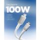 Кабел с бързо зареждане за устройства с USB-C порт - Spigen Essential USB-C to USB-C Cable 100W (бял) (100 см) 1
