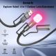 Кабел с бързо зареждане за устройства с USB-C порт, LED светлина и запалка и USB-C към USB-A адаптер - 4smarts 4-in-1 USB-C Cable Set Explorer 60W (100 см) (черен) 4