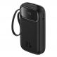 Външна батерия с вграден USB-C и Lightning кабел и USB-C, USB-А портове - Baseus Qpow2 Digital Display Power Bank With USB-C and Lightning cable 22.5W 20000 mAh (черен) 4
