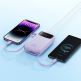 Външна батерия с вграден USB-C и Lightning кабел и USB-C, USB-А портове - Baseus Qpow2 Digital Display Power Bank With USB-C and Lightning cable 22.5W 20000 mAh (лилав) 7