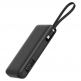 Външна батерия с вграден USB-C кабел, USB-C и USB-A портове и технология за бързо зареждане - Acefast M22 Power Bank PD 130W 20000 mAh with Built-in USB-C Cable (черен) 3
