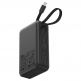 Външна батерия с вграден USB-C кабел, USB-C и USB-A портове и технология за бързо зареждане - Acefast M21 Power Bank PD 65W 20000 mAh with Built-in USB-C Cable (черен) 2