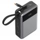 Външна батерия с вграден USB-C кабел, USB-C и USB-A портове и технология за бързо зареждане - Acefast M21 Power Bank PD 65W 20000 mAh with Built-in USB-C Cable (черен) 3