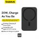 Преносима външна батерия с USB-C порт и безжично зареждане с MagSafe - Baseus Magnetic Mini Air Wireless Charging Power Bank 6000 mAh 20W (P10059002113-00) (черен) 2
