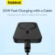 Преносима външна батерия с USB-C порт и безжично зареждане с MagSafe - Baseus Magnetic Mini Air Wireless Charging Power Bank 6000 mAh 20W (P10059002113-00) (черен) 3