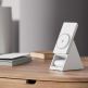 Тройна поставка (пад) за безжично зареждане за iPhone с Magsafe, Apple Watch и AirPods - Choetech T600 3-in-1 Inductive Wireless Charging Station 15W (бял) 9