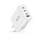 Захранване за ел. мрежа за лаптопи, смартфони и таблети с 3xUSB-C и 1xUSB-A изходи с технология за бързо зареждане - Tech-Protect GaN Fast Wall Charger 100W (бял) 1