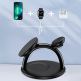 Тройна поставка (пад) за безжично зареждане за iPhone с Magsafe, Apple Watch, AirPods Pro и Qi съвместими устройства - Choetech 3in1 Inductive Wireless Charging Station 22.5W (черен) 8