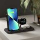 Тройна станция за безжично зареждане на Qi съвместими устройства, Apple Watch и допълнителен USB порт - Zens Aluminium 4in1 Wireless Charger ZEDC15B/00 20W (черен) 1