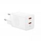 Захранване за ел. мрежа с 2xUSB-C изходи с технология за бързо зареждане - Baseus GaN5 Pro Fast Wall Charger Dual USB-C 40W (бял) 1