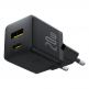  Захранване за ел. мрежа с USB-A и USB-C изходи и технология за бързо зареждане - Baseus Palm Dual Fast Wall Charger 20W (P10111608113-00) (черен) 1