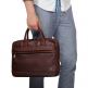 Knomo Foster Leather Laptop Briefcase - луксозна кожена чанта за преносими компютри до 14 инча (кафяв) 4