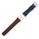 4smarts Leather Duett Wrist Band - кожена каишка за Apple Watch 42мм, 44 мм (кафяв-син) 4