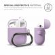 Elago Airpods Silicone Hang Case - силиконов калъф с карабинер за Apple Airpods (лилав) 1