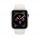 Apple Watch Series 4, 44mm Stainless Steel Case with White Sport Band, GPS + Cellular - умен часовник от Apple 1