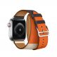Apple Watch Hermès Series 4, 40mm Stainless Steel Case with Indigo/Orange Swift Leather Double Tour, GPS + Cellular - умен часовник от Apple 3