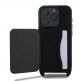 Дизайнерски кожен кейс с връзка за носене за iPhone 16 Prо Max - Karl Lagerfeld Saffiano Crossbody Karl and Choupette Case (черен) 2
