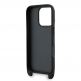 Дизайнерски кожен кейс с връзка за носене за iPhone 16 Prо Max - Karl Lagerfeld Saffiano Crossbody Karl and Choupette Case (черен) 4