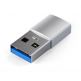 Satechi USB Male To USB-C Female Adapter - адаптер от USB мъжко към USB-C женско за мобилни устройства (сребрист) 1
