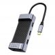 Baseus USB-C Square Desk Series Hub CATXF-A0G - мултифункционален хъб за свързване на допълнителна периферия за устройства с USB-C (тъмносив) 2