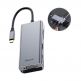 Baseus USB-C Square Desk Series Hub CATXF-A0G - мултифункционален хъб за свързване на допълнителна периферия за устройства с USB-C (тъмносив) 7