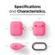 Elago Airpods Silicone Hang Case - силиконов калъф с карабинер за Apple Airpods 2 with Wireless Charging Case (розов-фосфор) 7