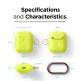 Elago Airpods Silicone Hang Case - силиконов калъф с карабинер за Apple Airpods 2 with Wireless Charging Case (жълт-фосфор) 6