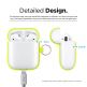 Elago Airpods Silicone Hang Case - силиконов калъф с карабинер за Apple Airpods 2 with Wireless Charging Case (жълт-фосфор) 7