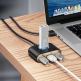 Baseus USB Square Round Hub Adapter - 4-портов USB хъб за компютри и лаптопи (черен) 4