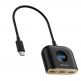 Baseus USB-C Square Round Hub Adapter - 4-портов USB-C хъб за компютри и лаптопи (черен) 2