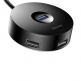 Baseus USB Round Box Hub Adapter - 4-портов USB хъб за компютри и лаптопи (100 см) (черен) 2